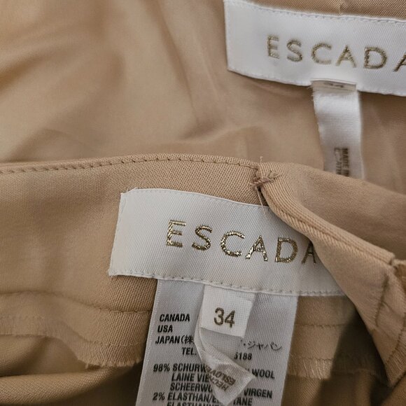 Escada Beige New Wool Pants Suit. Size 34 (small) - Picture 9 of 13